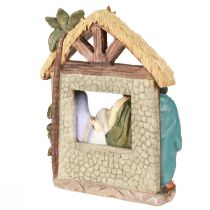 Artikel Weihnachtskrippe mit Figuren aus Polyresin 15,5×7×20cm