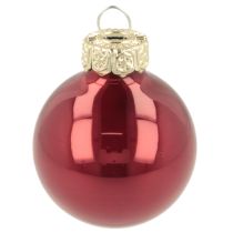 Artikel Weihnachtskugeln Glas glänzend Rosa Rot 3cm 22 Stück