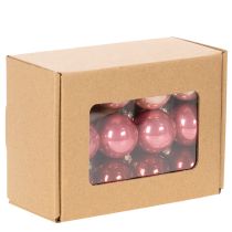 Artikel Weihnachtskugeln Glas glänzend Rosa Rot 3cm 22 Stück