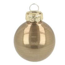 Artikel Mini-Christbaumkugeln aus Glas glänzend 3 cm Kupferbraun Orange Goldgelb 22 Stück