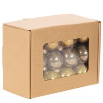 Artikel Mini-Christbaumkugeln aus Glas glänzend 3 cm Kupferbraun Orange Goldgelb 22 Stück