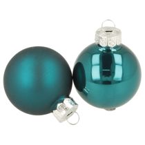 Artikel Weihnachtskugeln Glas 4cm Opalblau Matt und Glänzend 24 Stück