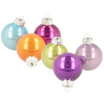 Artikel Christbaumkugeln aus Glas bunt glänzend 40 mm 24er-Set