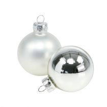 Artikel Weihnachtskugel Ø4cm Silber Glanz/Matt 24St