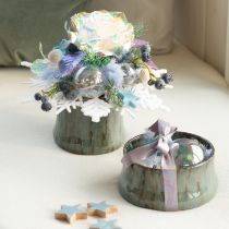 Artikel Weihnachtskugel aus Glas – perlmuttklar mit irisierendem Effekt & Metallaufhänger 5cm 24St