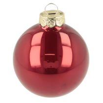 Artikel Weihnachtskugel Set Glas 6 cm Rot und Rosa Innenbereich 24 Stück