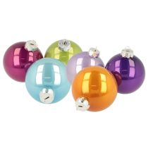 Artikel Weihnachtskugel-Set Glas bunt 75 mm 14 Stück
