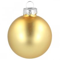 Artikel Weihnachtskugeln aus Glas Ø6 cm Gold matt und glänzend 24 Stück