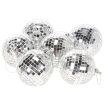 Artikel Weihnachtskugeln Set Spiegelkugel 7 cm Silber 6 Stück Kunststoff Innenbereich
