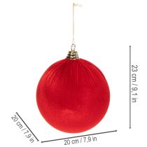 Artikel Weihnachtskugeln Rot Samtoptik 20cm 3er-Set