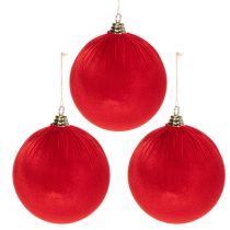 Artikel Weihnachtskugeln Rot Samtoptik 20cm 3er-Set
