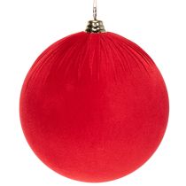 Artikel Weihnachtskugel Samt Rot 25 cm Set 2 Stück für Innenbereich