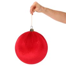 Artikel Weihnachtskugel Samt Rot 25 cm Set 2 Stück für Innenbereich