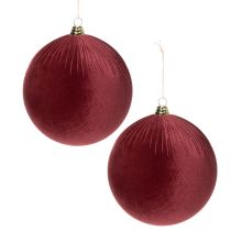 Artikel Weihnachtskugeln Samt Weinrot 25 cm Set aus 2 Stück