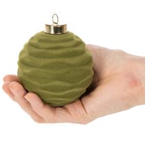 Artikel Weihnachtskugeln Kunststoff Moosgrün 8 cm 12 Stück mit Strukturmix