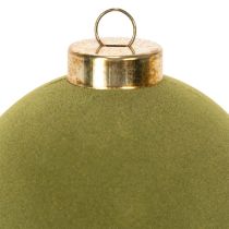 Artikel Weihnachtskugeln Kunststoff Moosgrün 8 cm 12 Stück mit Strukturmix