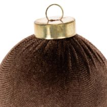 Artikel Weihnachtskugel-Set Samtoptik 8 cm Cremeweiß Beige Braun 12 Stück