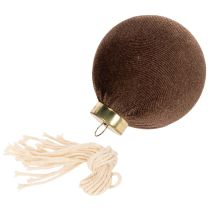 Artikel Weihnachtskugel-Set Samtoptik 8 cm Cremeweiß Beige Braun 12 Stück