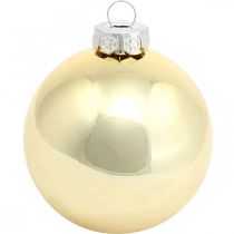 Baumkugel, Christbaumschmuck, Weihnachtskugel Golden H8,5cm Ø7,5cm Echtglas 12St