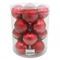 Artikel Christbaumkugel, Baumschmuck, Weihnachtskugel Rot H8,5cm Ø7,5cm Echtglas 12St