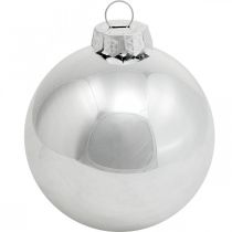Artikel Christbaumkugeln Silber Glas 8,5 cm x 7,5 cm 12 Stück
