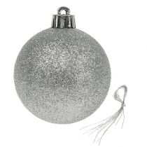Artikel Weihnachtskugeln Kunststoff Silber Ø6cm 10 Stück
