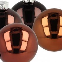 Christbaumkugeln, Baumschmuck, Weihnachtskugel Braun H6,5cm Ø6cm Echtglas 24St