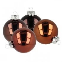 Christbaumkugeln, Baumschmuck, Weihnachtskugel Braun H6,5cm Ø6cm Echtglas 24St