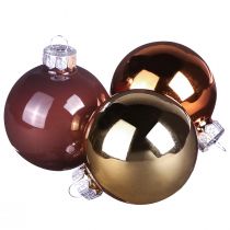 Artikel Weihnachtskugeln Gold Braun Baumkugeln Glas Ø6cm 24 St