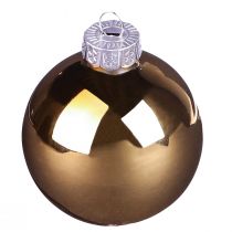 Artikel Weihnachtskugeln aus Glas Gold Braun Apricot Ø6 cm 24 Stück