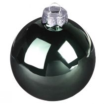 Artikel Weihnachtskugeln aus Glas in Grün und Grau Ø6cm 24-teilig