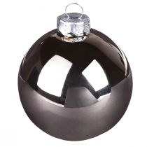 Artikel Weihnachtskugeln aus Glas Ø6cm in Silber und Apricot, 24 Stück