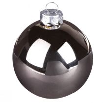 Artikel Weihnachtskugeln aus Glas Silber Apricot Ø7,5 cm 12 Stück