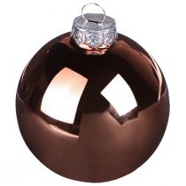 Artikel Weihnachtskugeln aus Glas Silber Apricot Ø7,5 cm 12 Stück