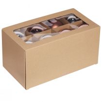 Artikel Weihnachtskugeln in Silber Apricot Glas Ø7,5cm 12 St