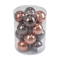 Artikel Weihnachtskugeln Glas Braun Mix Baumkugeln Glanz Ø7,5cm 12St