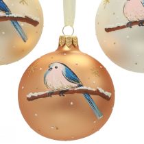 Artikel Weihnachtskugeln Glas Christbaumkugel Vogel Winter Ø8cm 6St