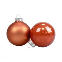 Weihnachtskugeln Glas Christbaumkugeln Rotbraun Ø6,5cm 24St