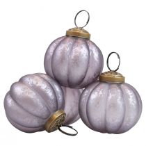 Weihnachtskugeln Glas Lila Christbaumkugeln Vintage Ø6cm 4St