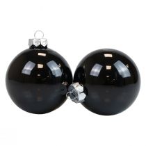 Artikel Weihnachtskugeln Glas Schwarz Baumkugeln Glanz Ø7,5cm 12St