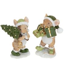 Artikel Weihnachtsmäuse Dekofiguren handbemalt 2er Set Polyresin