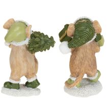 Artikel Weihnachtsmäuse Dekofiguren handbemalt 2er Set Polyresin