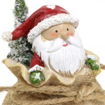 Artikel Dekofigur Weihnachtsmann im Sack, Polyresin und Jute, Ø 8,5 cm, H 13 cm, 2 Stück