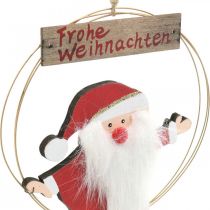 Artikel Weihnachtsmann Anhänger im Dekoring, Gold Ø16cm, 3er-Set