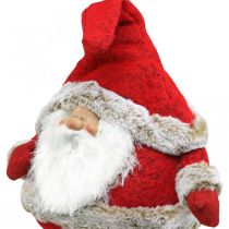 Artikel Weihnachtsmann Kantenhocker aus Wolle und Kunstfell, Rot-Weiß, 28×22×88cm