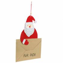 Artikel Weihnachtsanhänger aus Filz, Motiv Weihnachtsmann, Rot/Weiß/Natur, L46,5 cm, Ø25 cm, 4 Stück