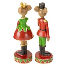Artikel Weihnachtsdeko Figuren Mäusepaar Rotgrün Handbemalt