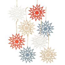 Artikel Weihnachtsstern aus FSC-Holz 8er-Set Ø12/15cm zum Aufhängen
