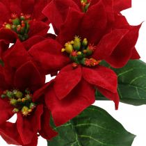 Artikel Künstlicher Weihnachtsstern Bund Rot, Seidenblumen, 6 Stiele, ca. 32cm
