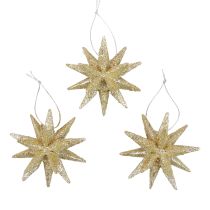 Weihnachtssterne Weihnachtsschmuck Gold Glitter Ø7cm 6St